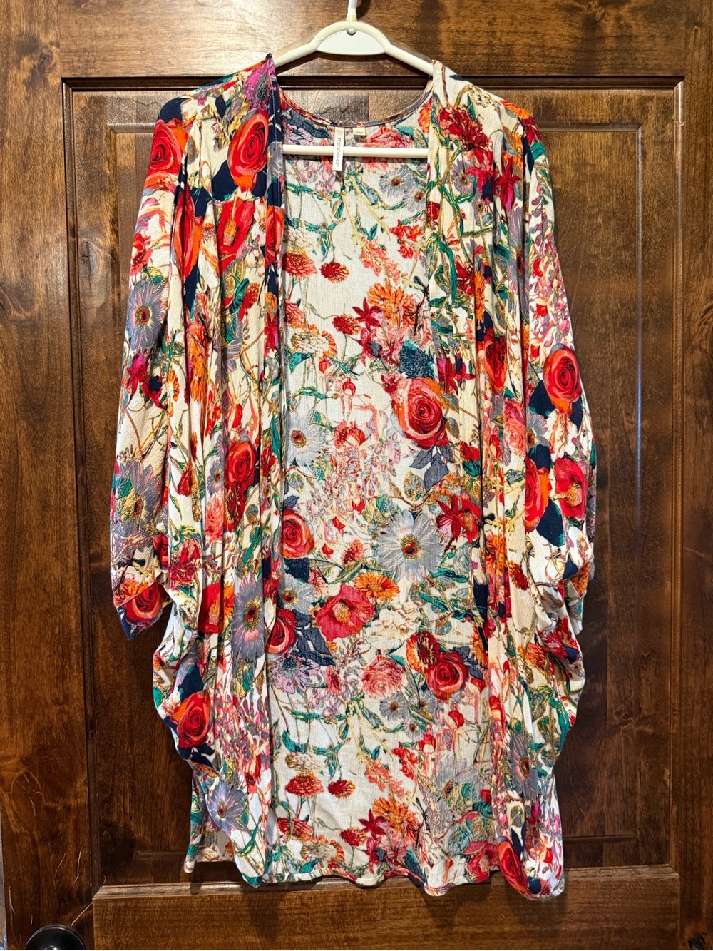 Floral Open-Front Women's Cape Jacket in Multicolor